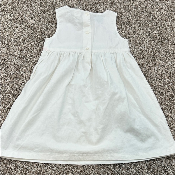 Gap Kids White and Pink Elephant Embroidered Kids Dress 4 - Picture 7 of 8